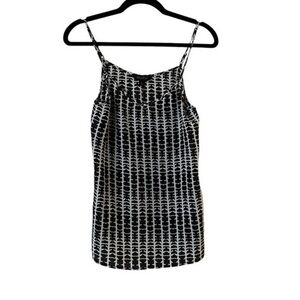 GOLDRAY 100% Silk Cami Black & White Ankara Print Camisole Tank